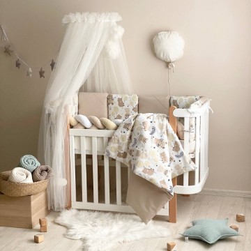 Set lenjerie Patut Bebe Copii 7 piese Ursulet de plus